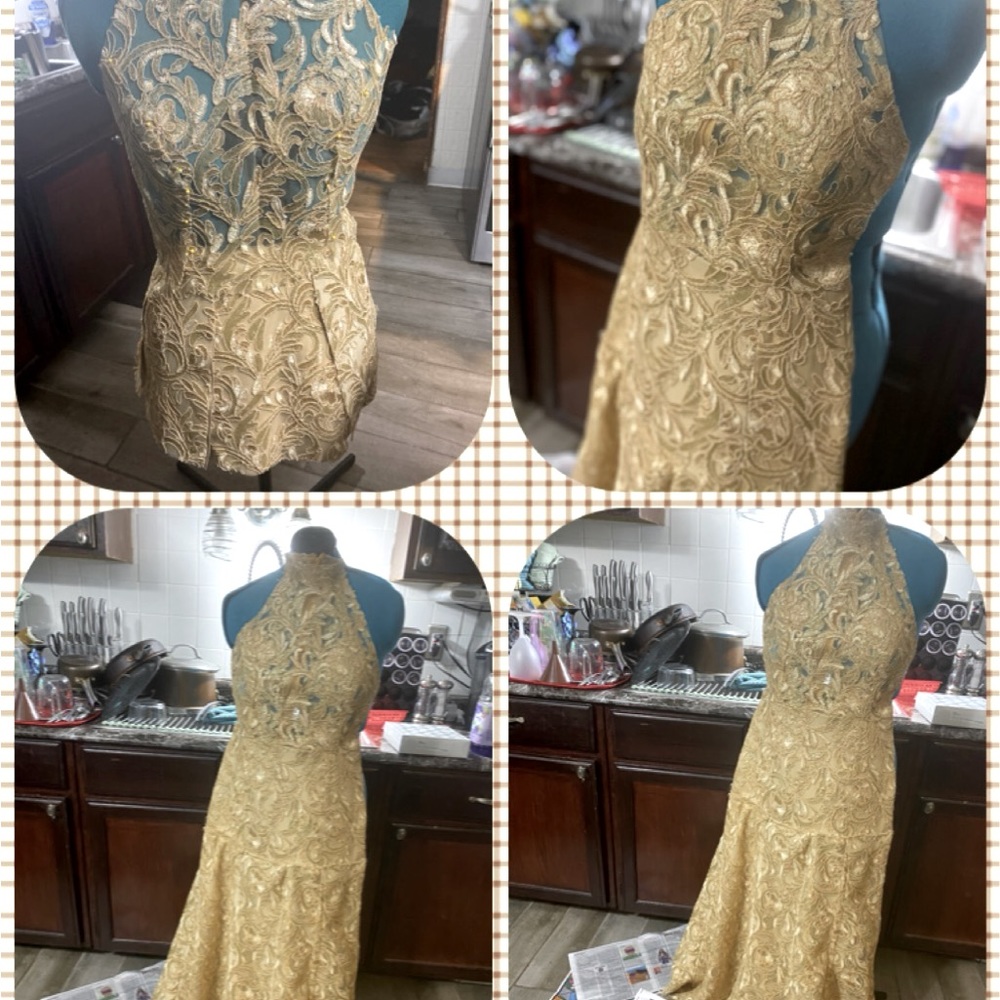 Gold formal Dress  custom made